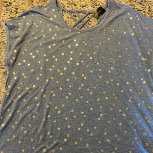 ⭐️ Lane Bryant Foil Stars Strappy Back Tee 22/24